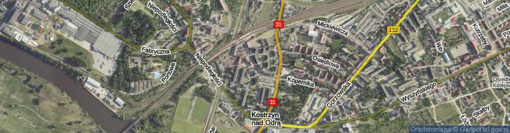Zdjęcie satelitarne Piastowska ul.